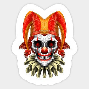 Clown skull artwork Sticker